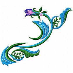 Flowers And Tree Embroidery Design 1